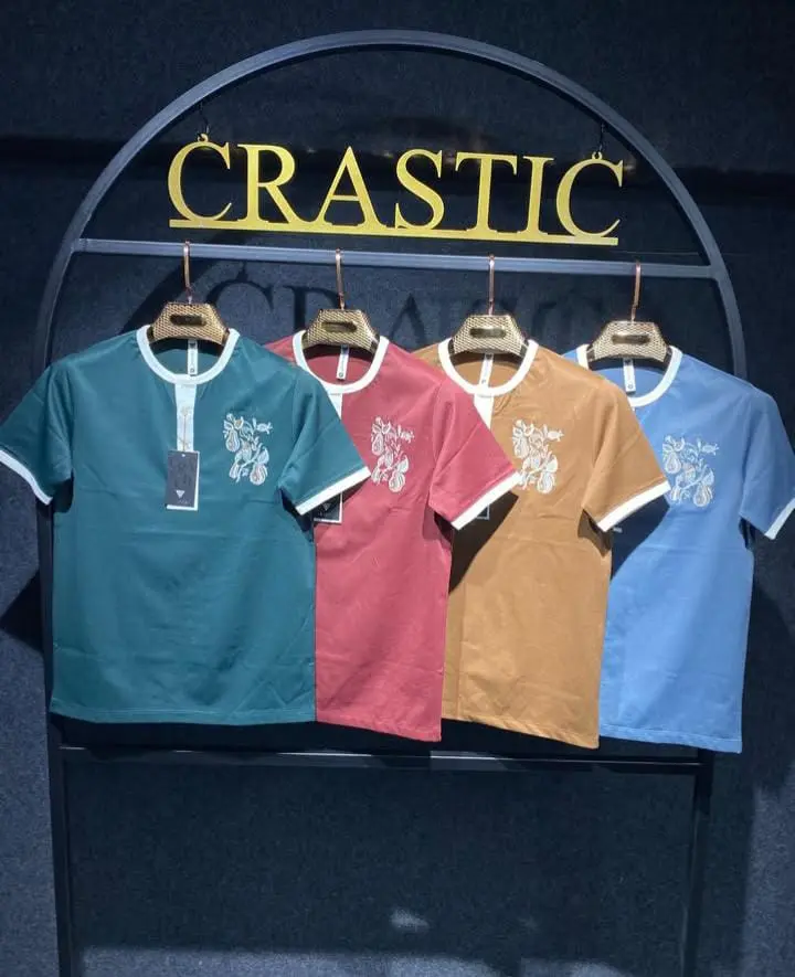 Embroidery printing t-shirt stylish flowers design