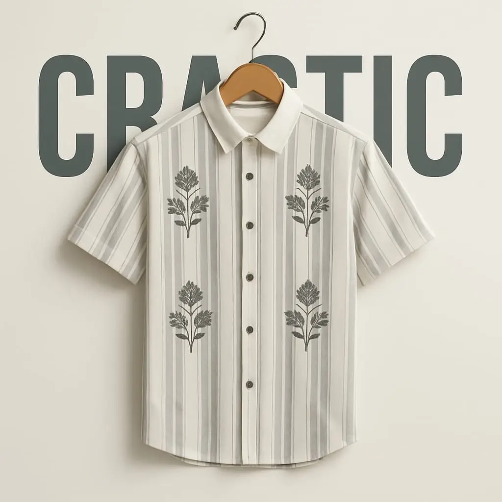 Embroidery printing t-shirt stylish flowers design