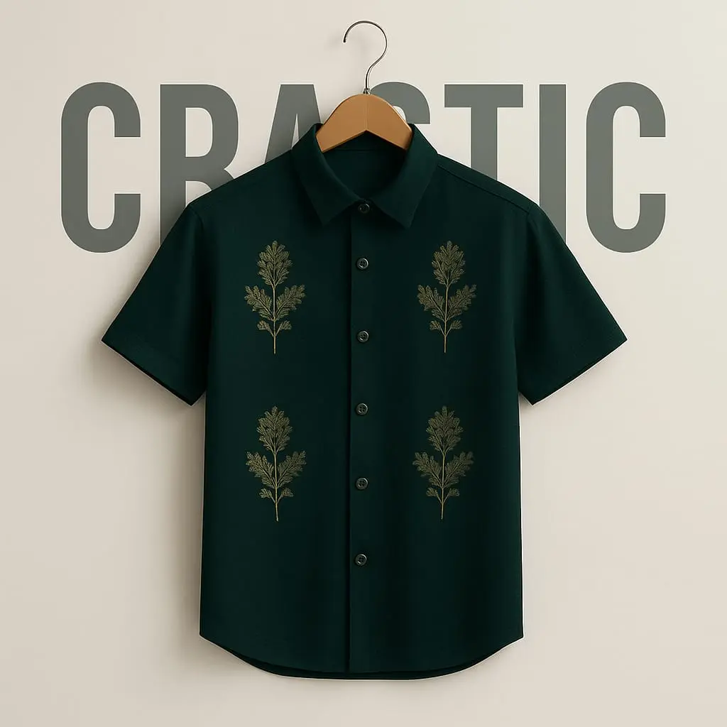 Embroidery printing t-shirt style tree design