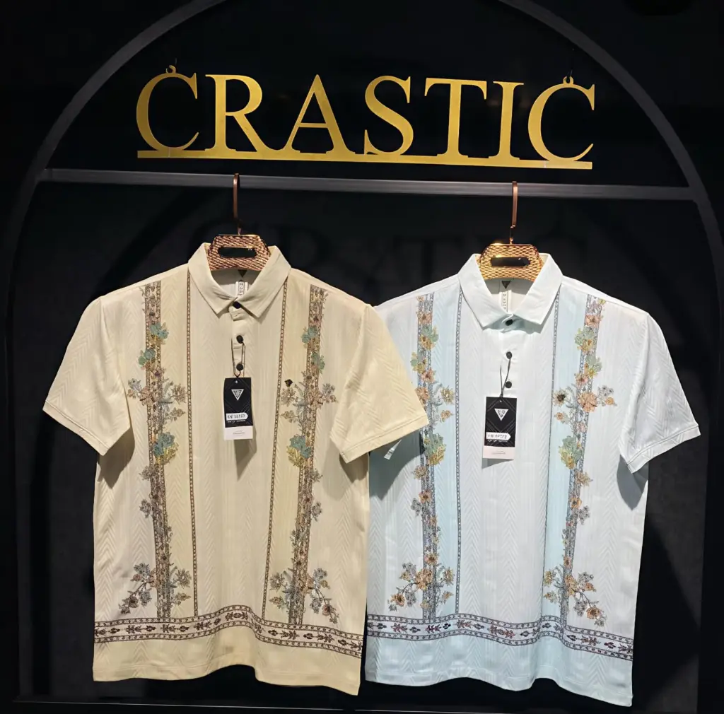 Embroidery printing t-shirt stylish flowers design