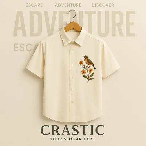 Embroidery printing t-shirt stylish birds design