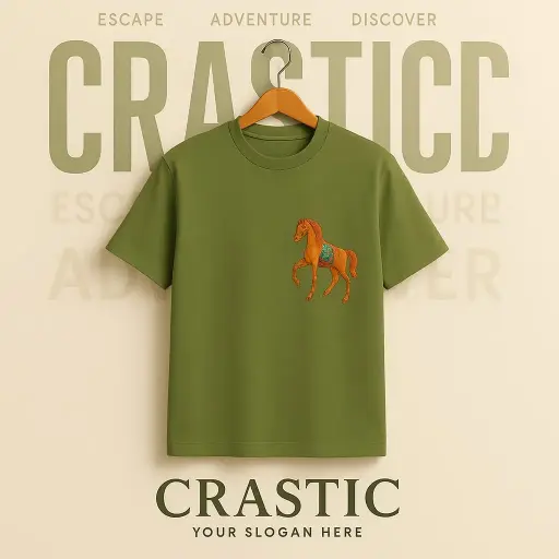 Embroidery printing t-shirt stylish Horse design