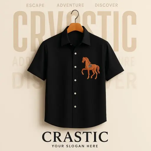 Embroidery printing t-shirt stylish Horse design
